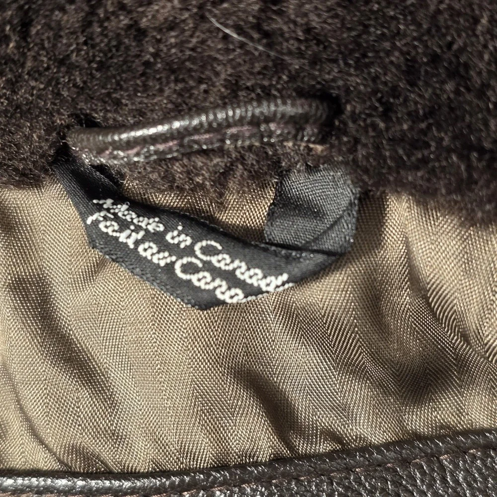 Vintage Cabelas Leather Flight Bomber Jacket Mens Large Brown Thinsulate Canada